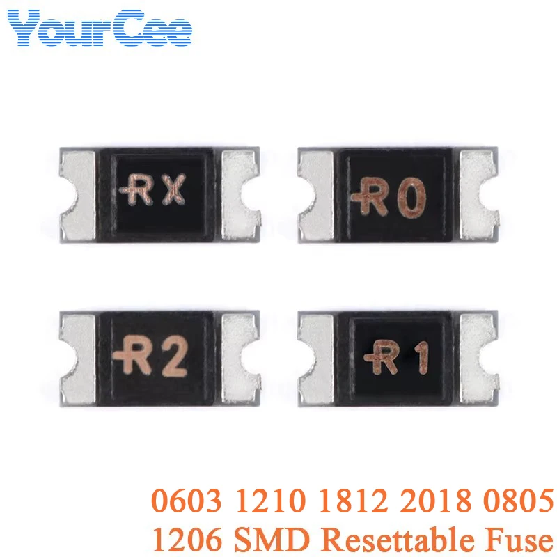 10Pcs 1206 PTC SMD Resettable Fuse 1500ma 1.5A 1000ma 1A 200ma 0.2A 160ma 0.16A 100ma 0.1A Recovery Fuse 0603 1210 1812 20180805