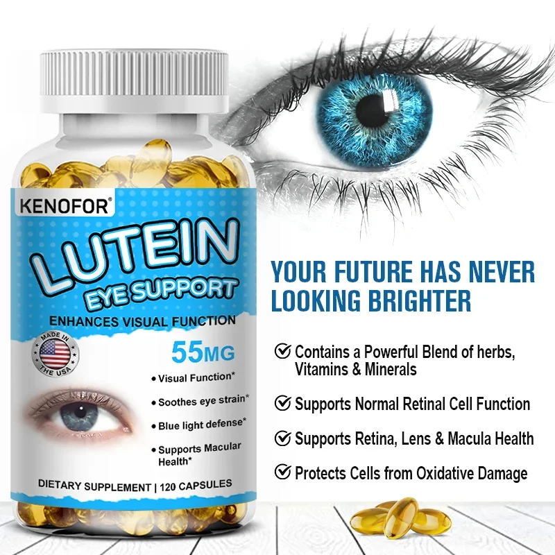 Lutein Capsules - Suitable for Eye Health, Relieving Eye Fatigue and Dryness, Preventing Myopia, and Enhancing Visual Function