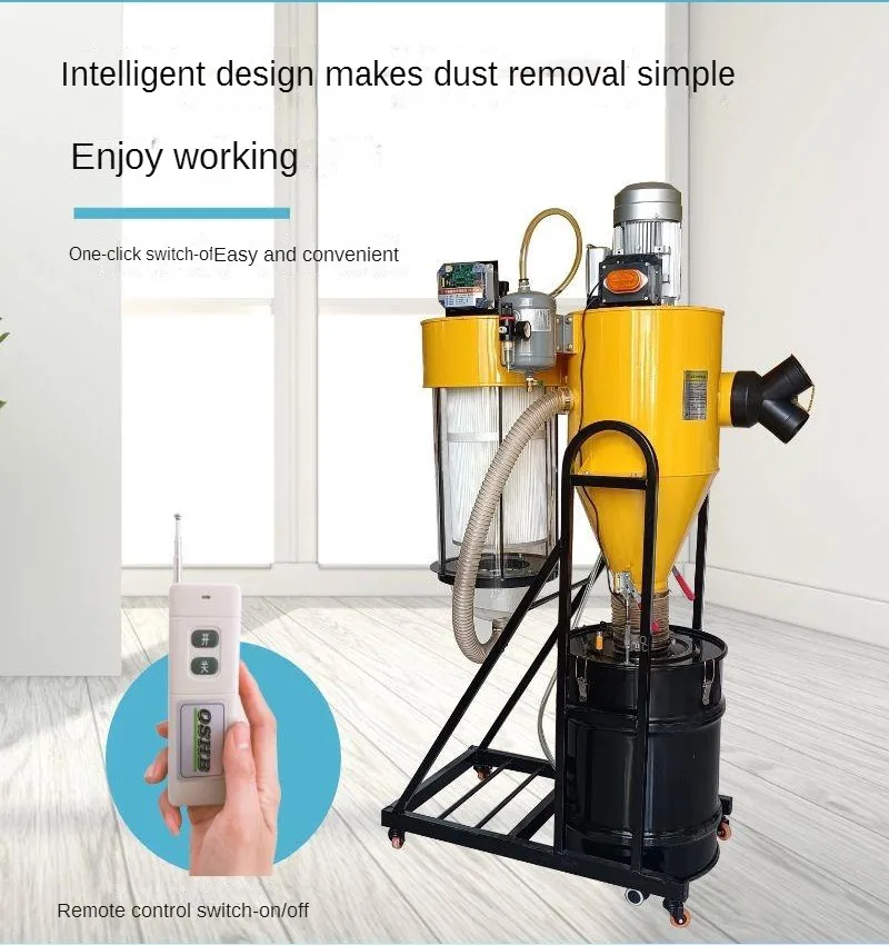 2.2KW 3HP Pulse System Wood Duster With 3um 0.3um Hepa Filter Bag Dust Collector Woodworking Cyclone Dust Collector 380V 220V