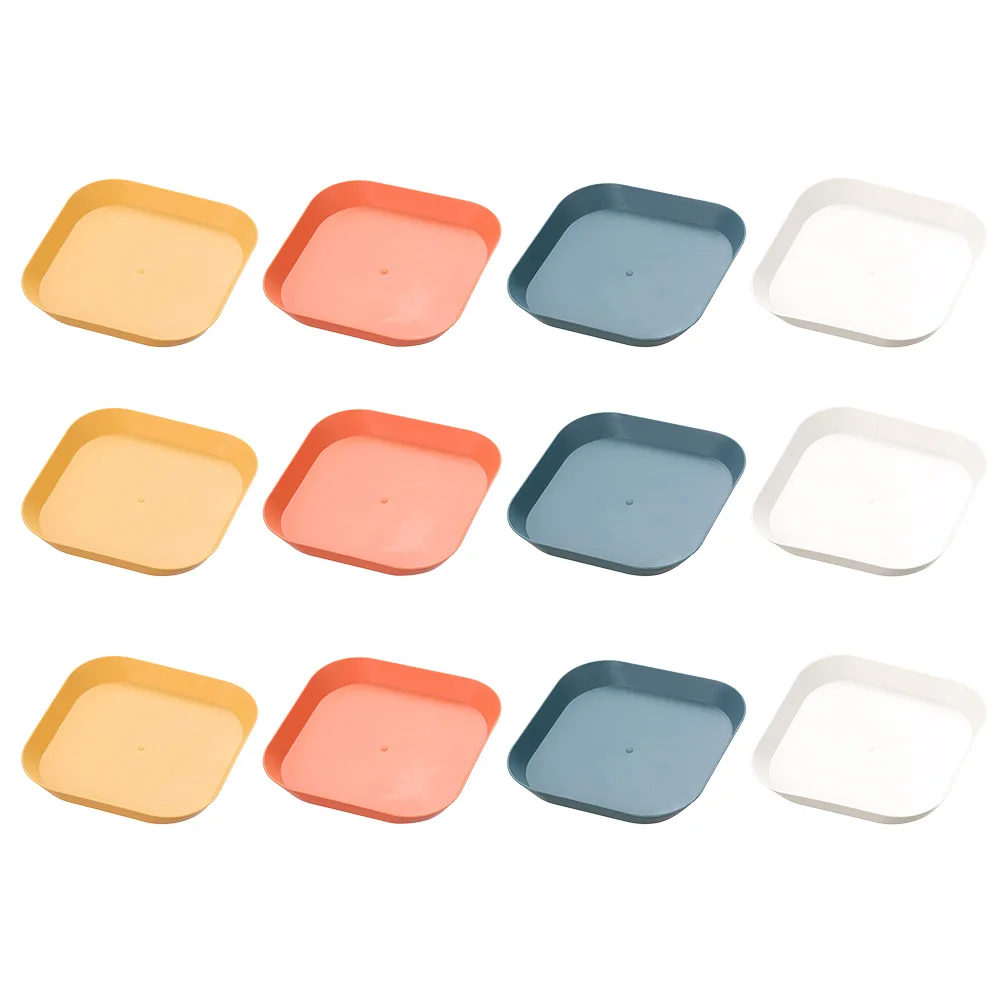 

12 Pcs Dish Storage Plate Dessert Bone Kitchen Disk spit Plates PP Snack Fruit Kitchen Disk Save Space Tidy Home
