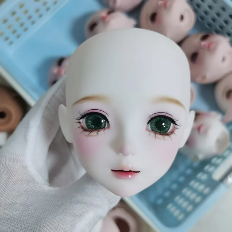 Makeup Doll's Head for 57cm Yeluoli Girl Doll with Random Eye 1/3 Bjd Accessories White/ Pink/ Tan Skin
