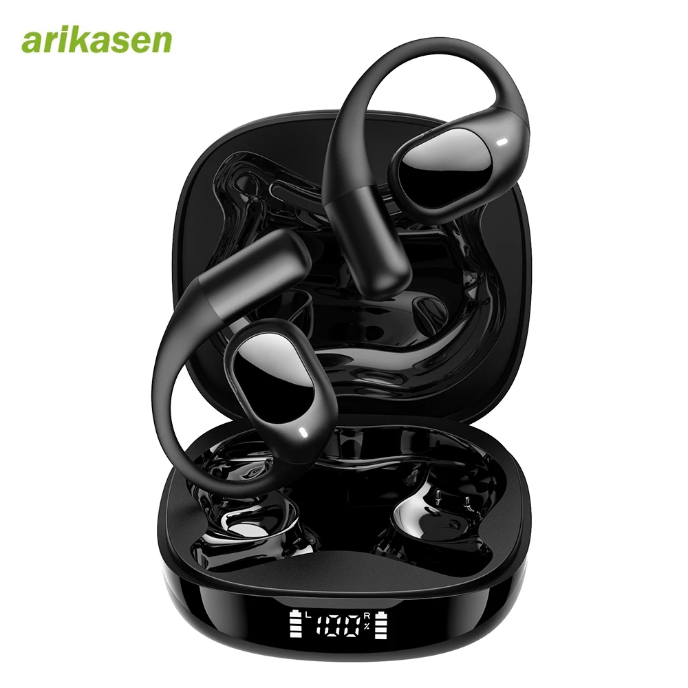 Open Sport Earbuds, Wireless Open-Ear Audio Freedom Effortless Fit, Safe Listening, Bluetooth 5.3 Open Ear Headphones,Rich Bass