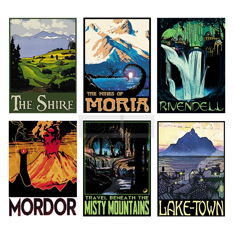Постер путешествий по миру средней земли J · R · Tolkien, новые LOTR принты, Картина на холсте, настенное искусство, картины для дома, комнаты, винтажное украшение