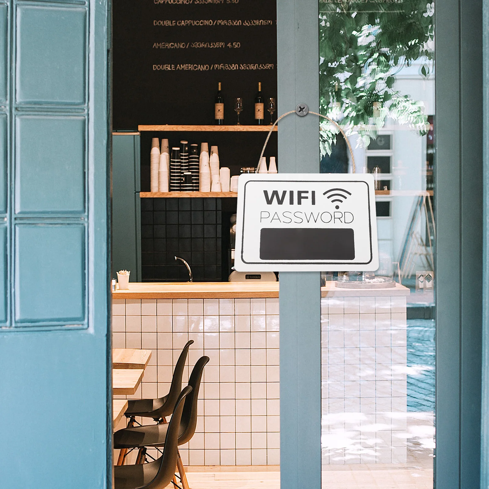 

Wifi Sign Password for Home Board Listing with Base Guests White Business Decor