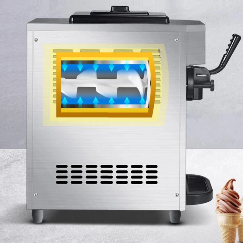 

1100W Commercial Single Flavor Ice Cream Machine Desktop Soft Ice Cream Machine Sweet Cones Freezing Equipment