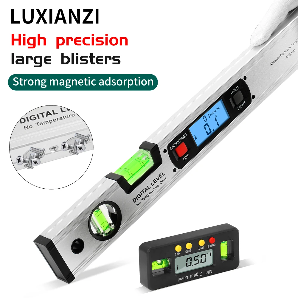 LUXIANZI Magnetic Angle Meter Level Ruler 360° High Precision Inclinometer Level angle slope  Test Ruler Multipurpose Measure