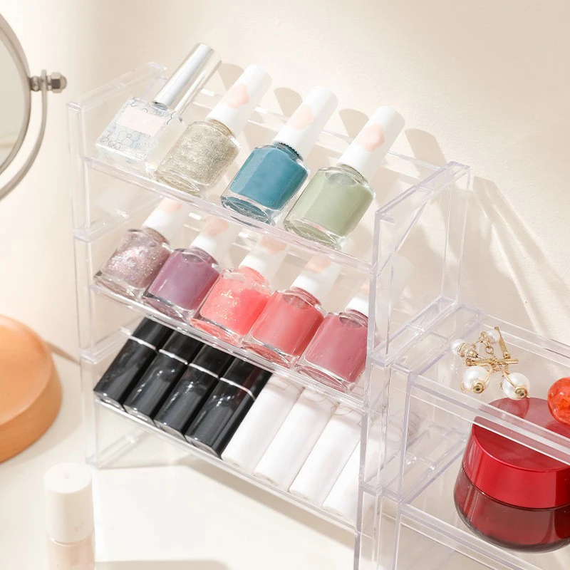 Wielofunkcyjny przezroczysty stojak na lakier do paznokci uchwyt na stojak na kosmetyki narzędzie do Manicure Organizer do przechowywania — zdjęcie 4