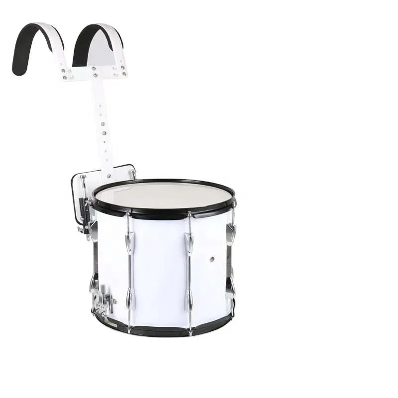 Seleção ideal de produtos de alta qualidade Popular branco 14 x 12 polegadas Marching Snare Drum 14 polegadas com suporte de ombro