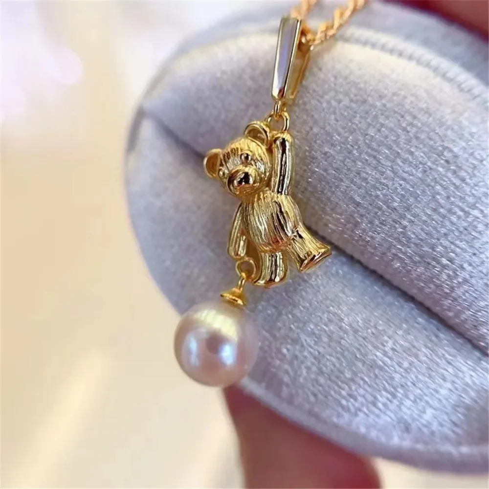 925 Stamped Alloy Gold Plating Pearl Pendant Setting DIY Jewelry Findings, Craft Supplies for Handmade Pendant Accessory