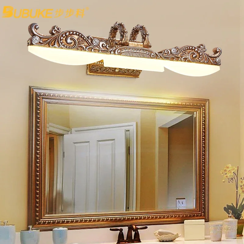 LED Lights Wall Light European Mirror Cabinet Lamp American Bathroom Waterproof  Retro Headlight Home Fixtures Chandelier WJ10