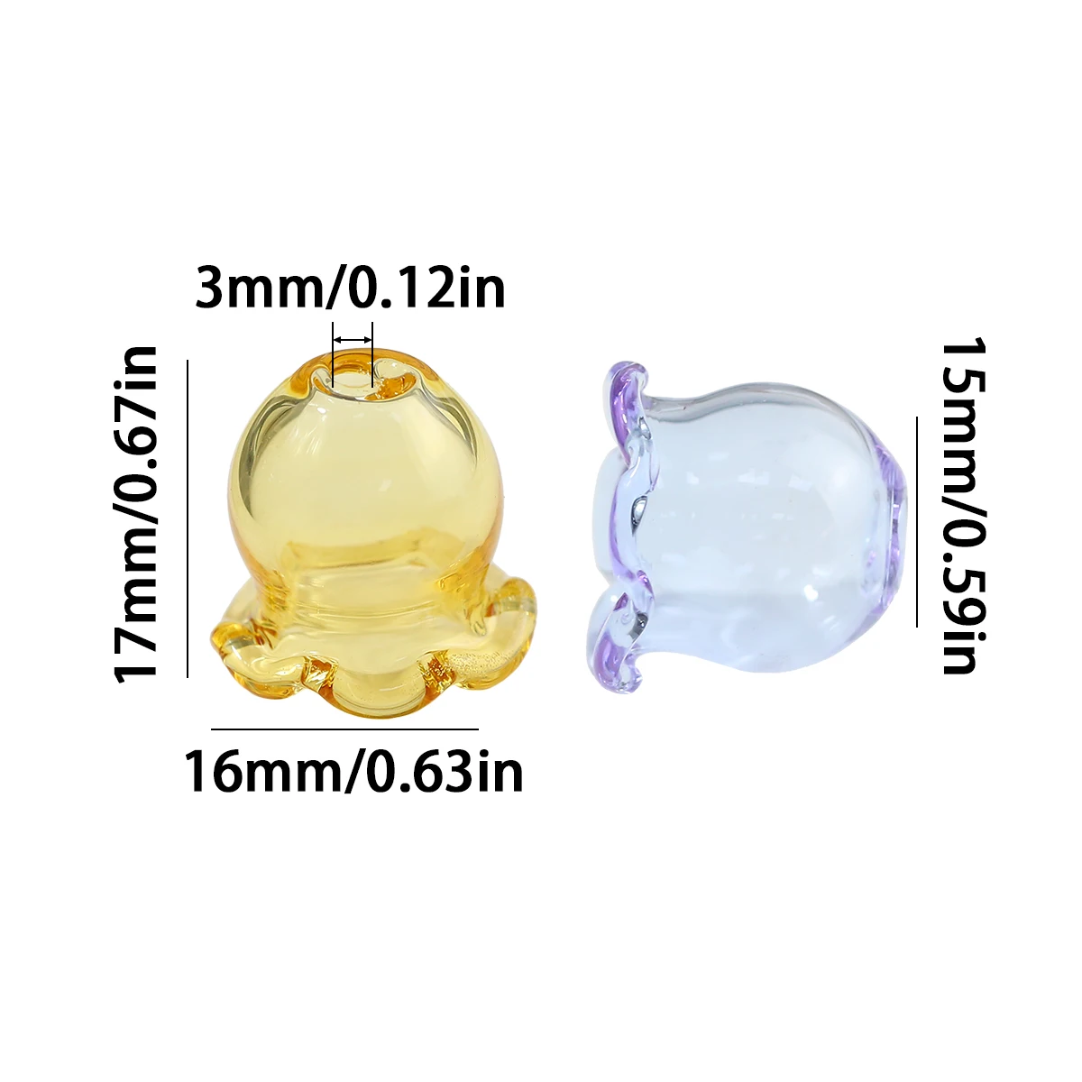 2/4pcs 17*16mm Glass Petal Flower Spacer Beads for DIY Handcrafted Wind Chimes Necklace Pendant Jewelry Making Craft Supplies