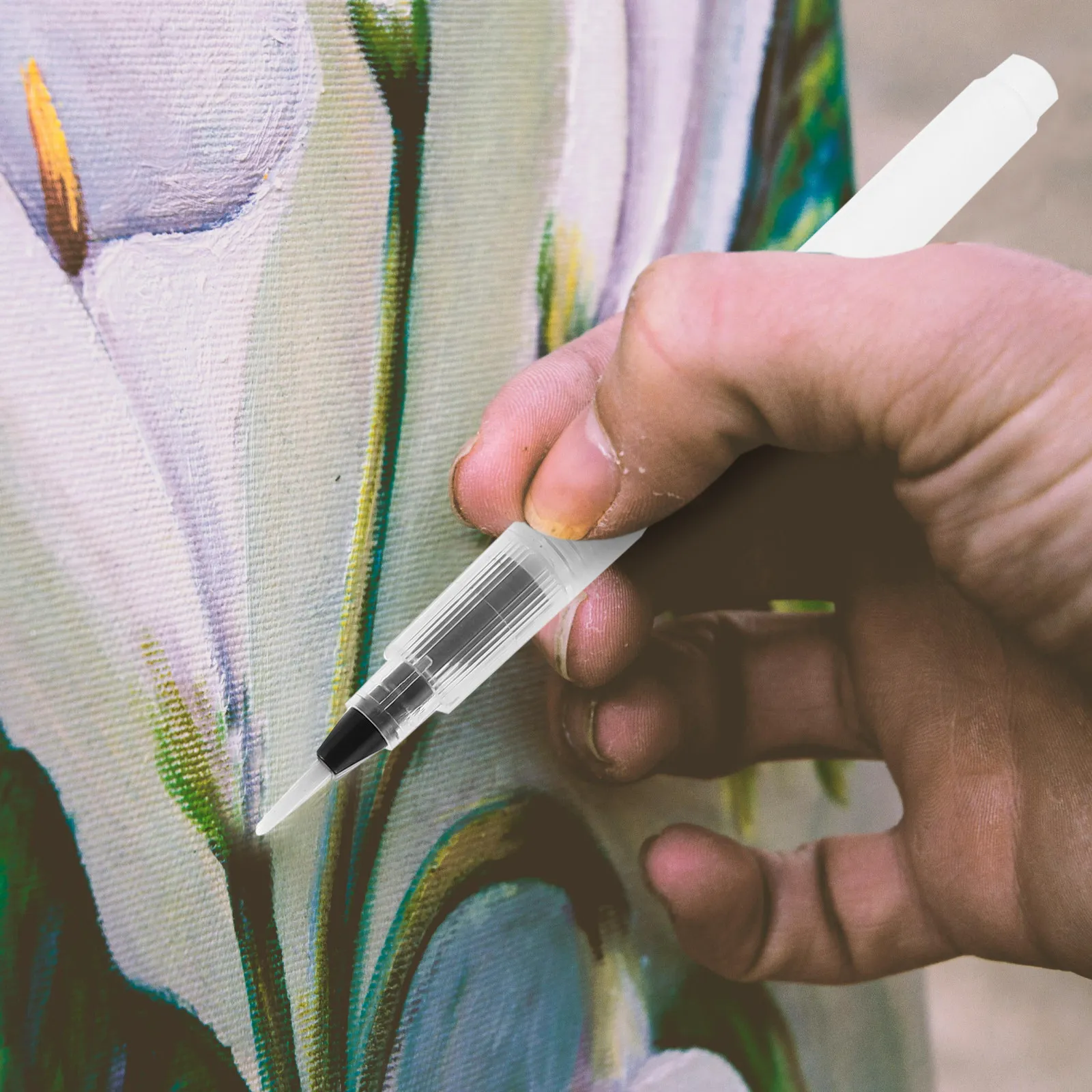 

Набор из 6 акварельных кистей-ручек с плоским наконечником, многоразовые, для непрерывной росписи и DIY-проектов