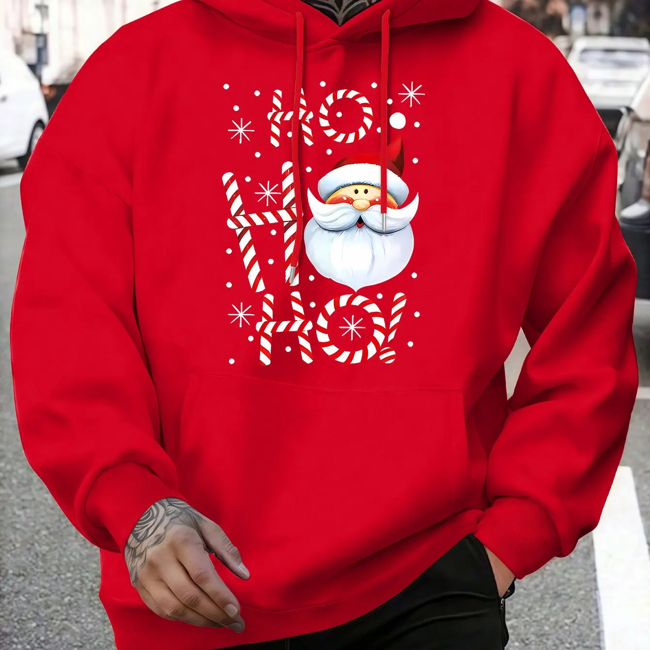 Weihnachtsmann-Kapuzenpullover für Herren, 2025, Winter, weich, bequem, Sweatshirt, trendiger Weihnachtsdruck, HO-Design, Promo-Kapuzenpullover, Streetwear