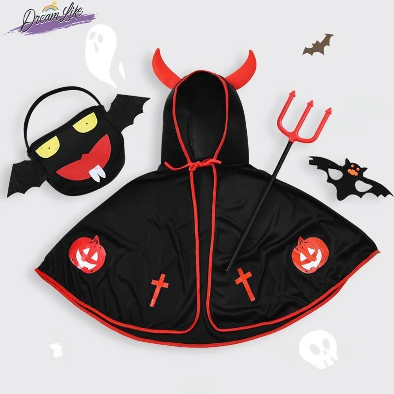 Disfraz de Halloween para Niños, Túnica de Diablo, Ropa para Bebé Niño, Traje de Cosplay para Niña Pequeña, Disfraz Étnico para Mujer