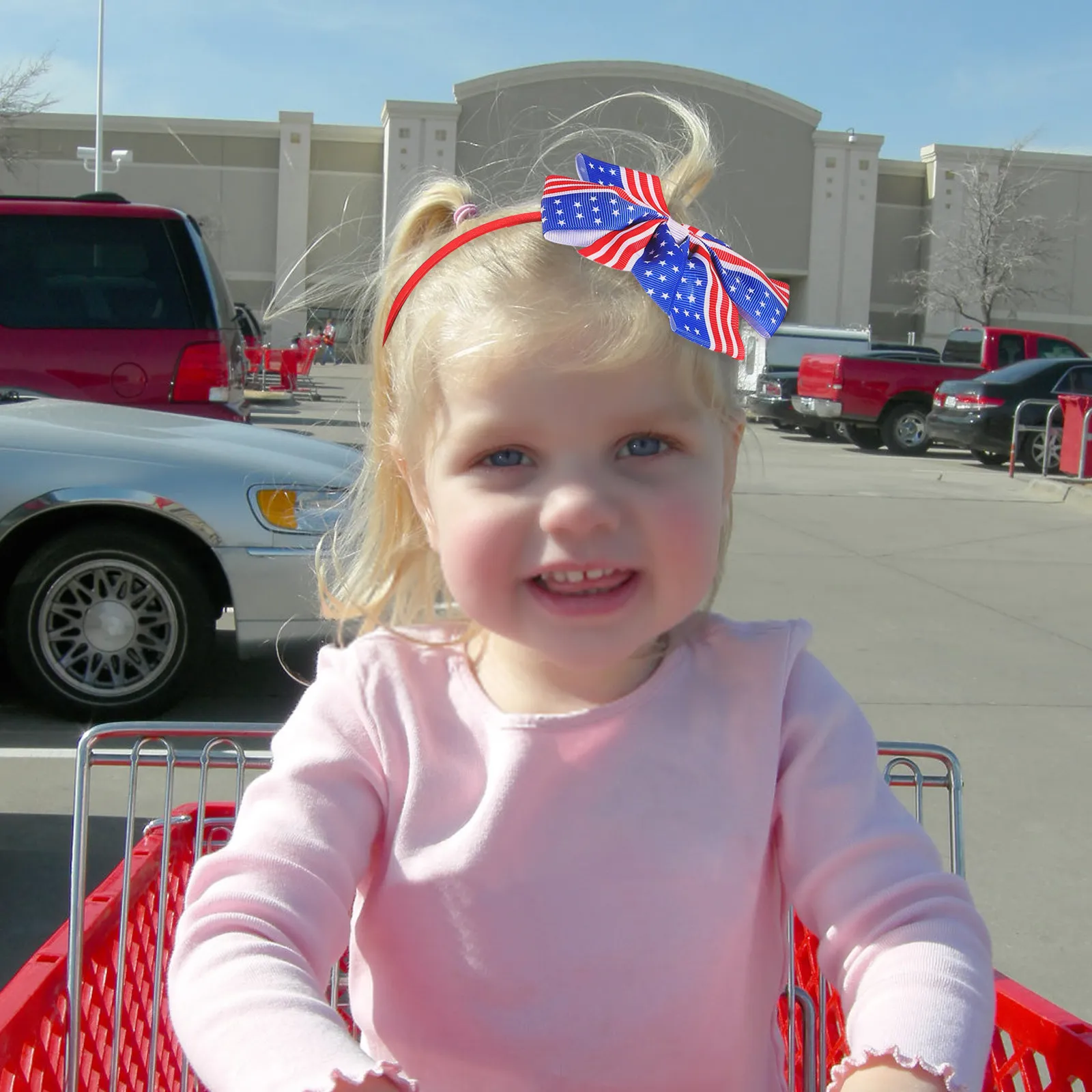 

America Flag Kids Baby Girls Bowknot Hair Clip Patriotic Hairpin for Independence Day 4Th of July National Day Headpiece