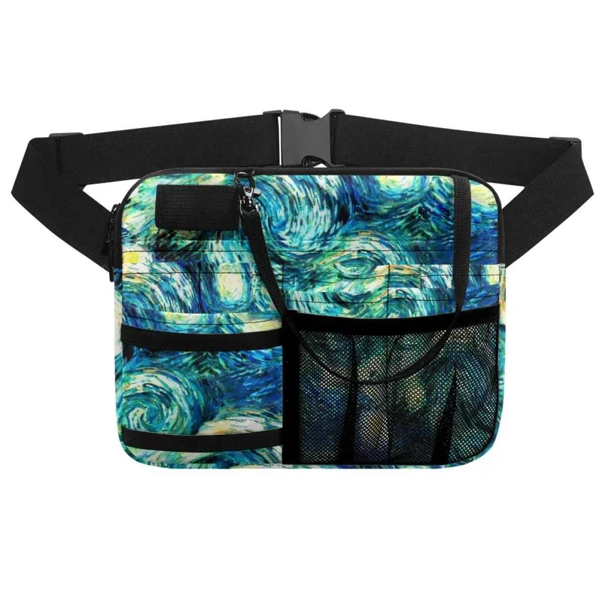 Starry Night Van Gogh Oil Painting Design Nurse Fanny Pack Women Multipockets Organizer Belt Bags for Nurse Medical Tool Pouch