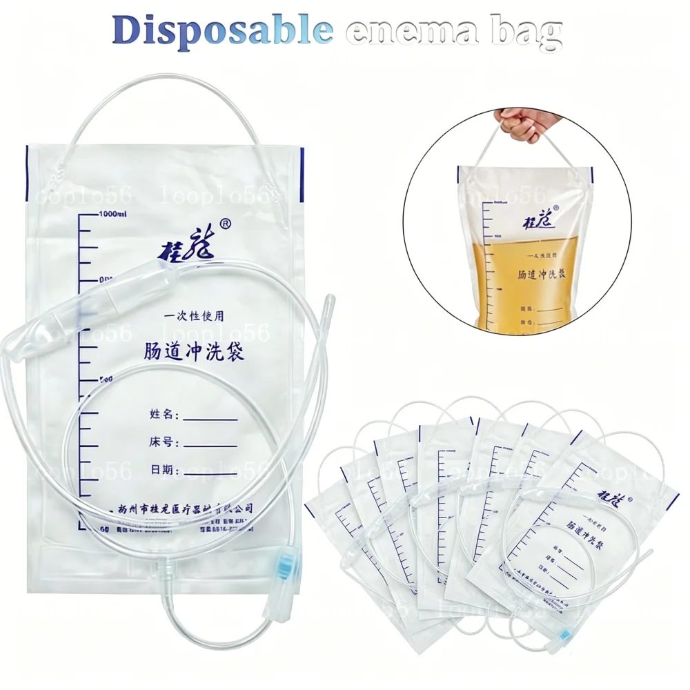 5-50pcs 1000ML Medical Cleaner Washing Intestine Enema Bag Multifunction Flusher Constipation Anal Vagina Cleaner