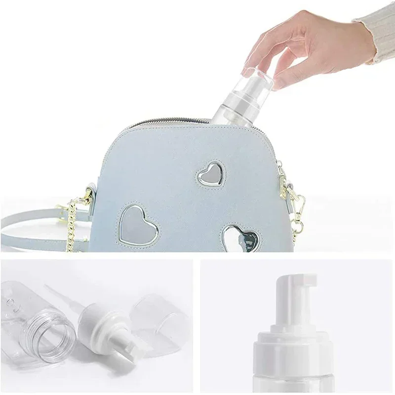 6 pz 30/50/60/80/100/150/200 ml Bottiglie Pompa di Schiuma Riutilizzabili Viaggio Portatile Bottiglia di Schiuma Lozione shampoo Dispenser Contenitori