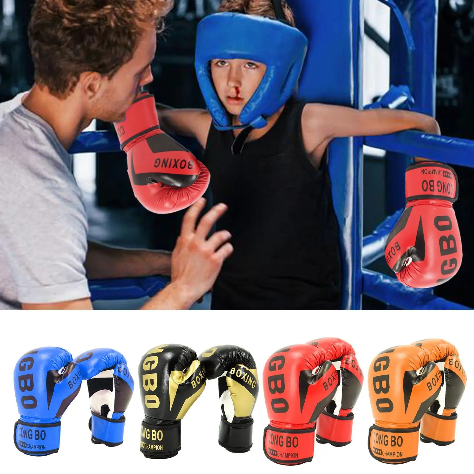 Guantes de boxeo para niños, manoplas de boxeo con envolturas para manos, guantes de entrenamiento de gimnasia para niños, Protector de manos para ejercicio de entrenamiento de Sparring