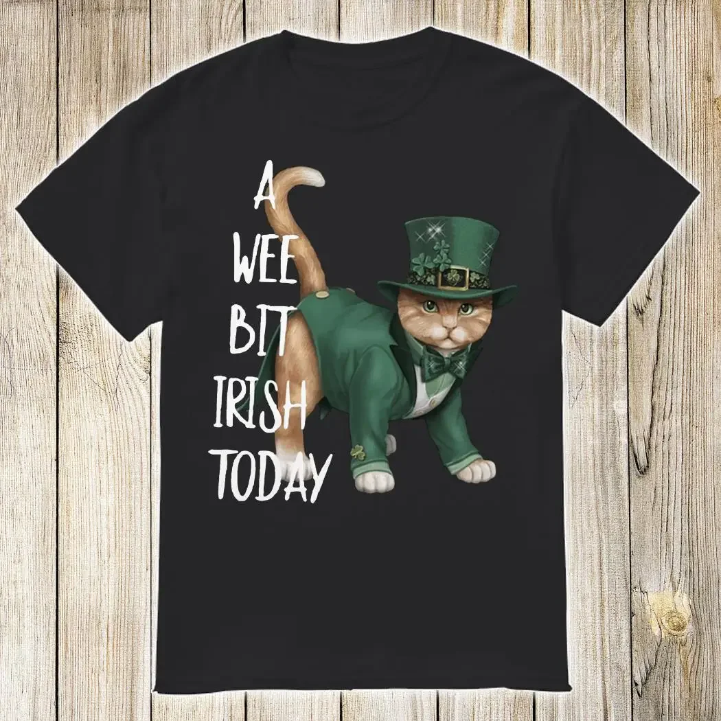

Cat A Wee Bit Irish Today. Funny St Patrick Gift Men's T Shirt. Summer Cotton Short Sleeve O-Neck Unisex T Shirt New S-3XL