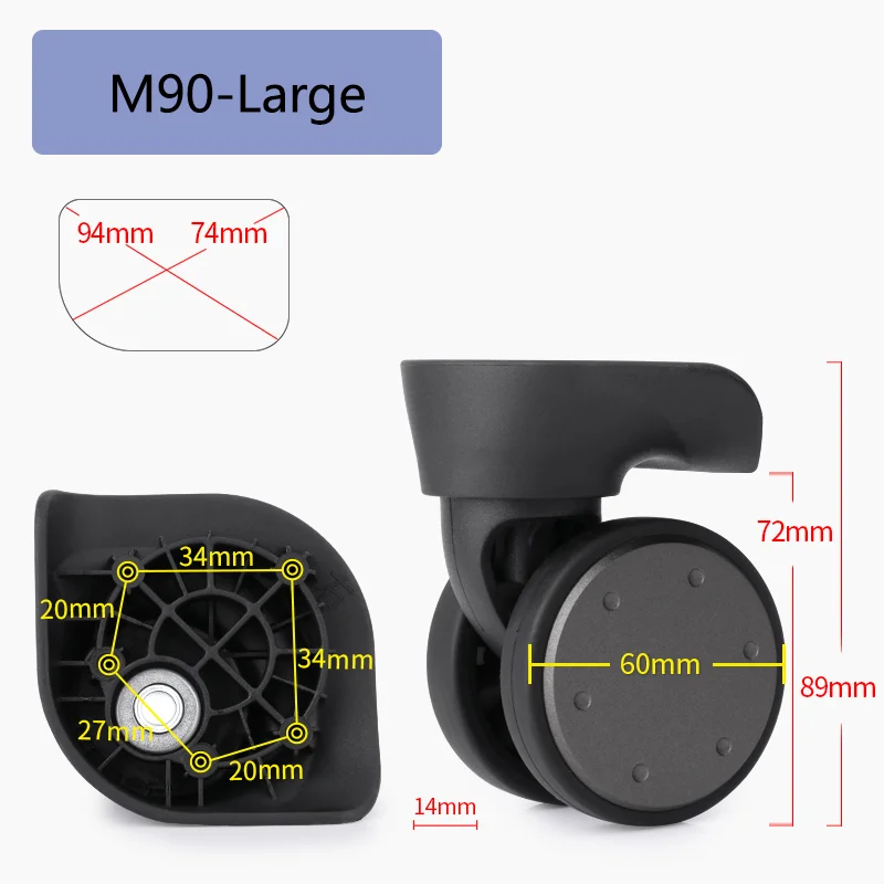Suitable for XiaoMi 90 Suitcase Universal Wheel Luggage Accessories Spare Parts for Trolleys Wheel Replacement Repair