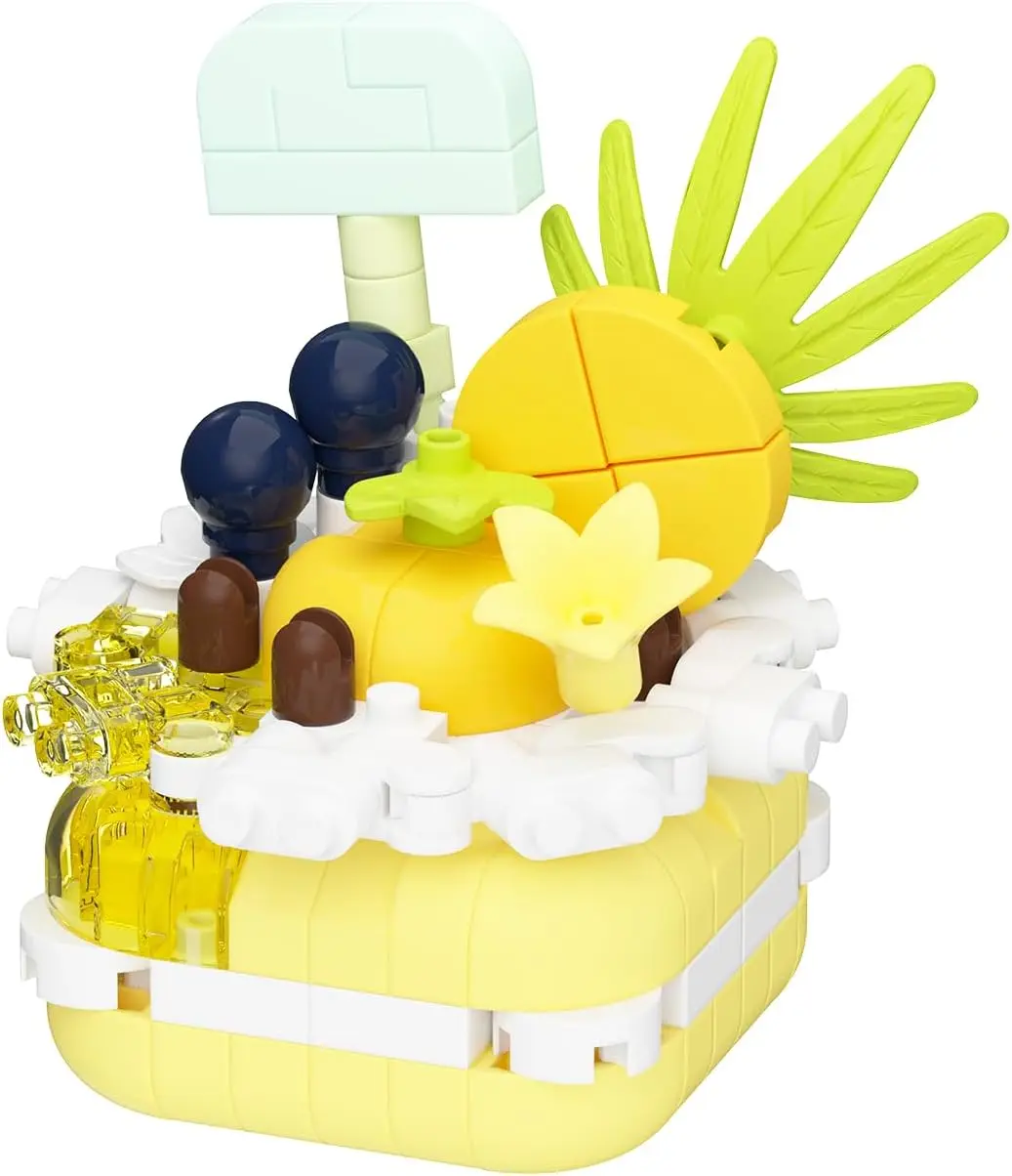 

Лимонный мусс, креативная мини-торт, строительные блоки, игрушка-сделай сам, серия Dessert Food, идеально подходит для украшения дома и художественной коллекции