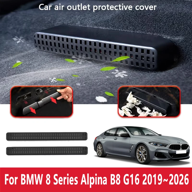 

Автомобильные вентиляционные крышки для BMW 8 серии Alpina B8 G16 2019 ~ 2026, воздуховод для кондиционера сиденья, пылезащитный чехол, автомобильные аксессуары