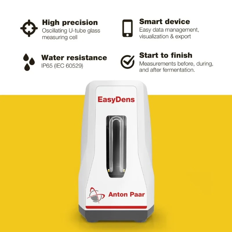 Digital Density Meter – Extract Content, Sugar Content and Alcohol Content - Plato, Specific Gravity (SG)