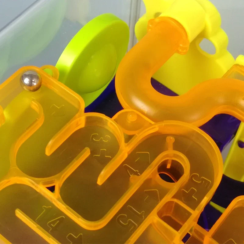 대형 3D 퍼즐 큐브 미로 장난감 투명한 육면체 롤링 볼 게임 균형 훈련 교육용 선물 어린이용