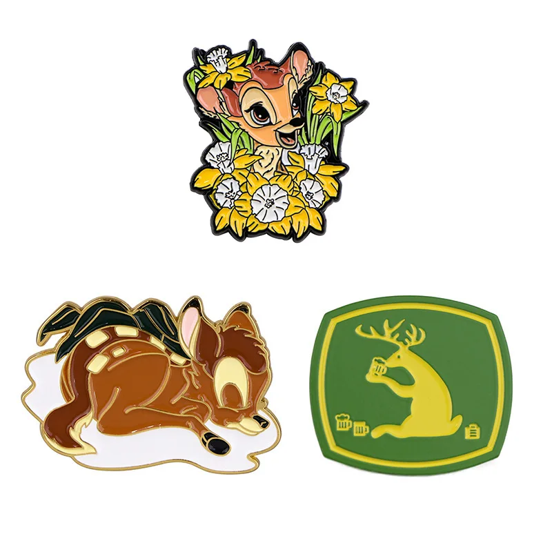 Disney Classic Cartoon Bambi Deer Enamel Pins for Backpack Bag Gifts for Friends Fans