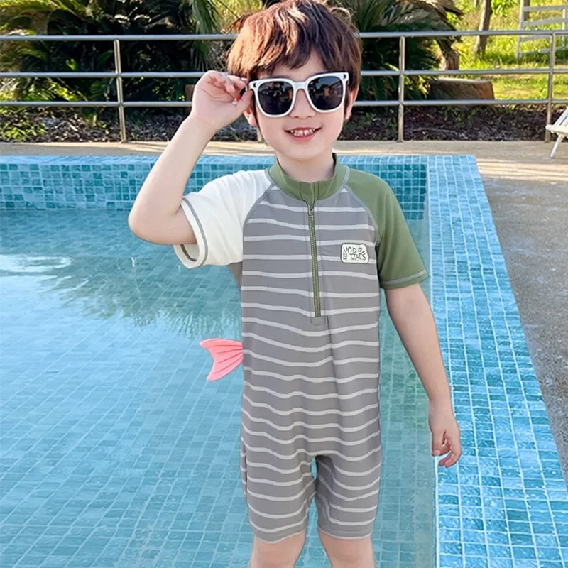 

Baby Boy Rash Guard Swimsuits One Piece Short Sleeve Swim Shirt Kids Swimming Wear Toddler Boy Bathing wear Child Swimming Suit