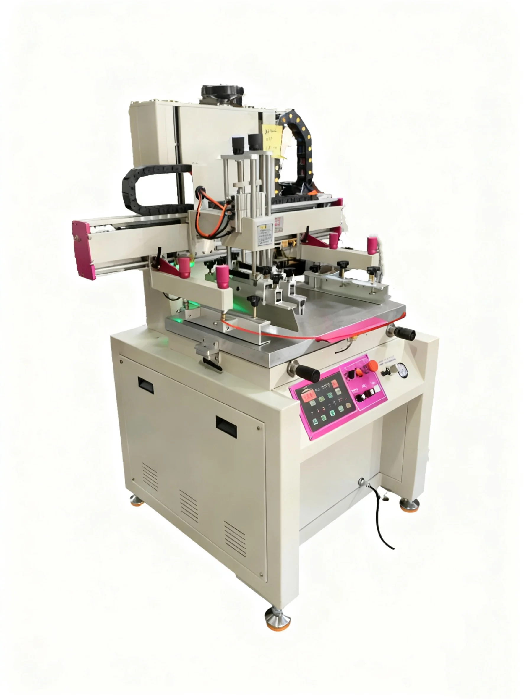 Semi-automatic Monochrome Screen Printing Machine High Precision Platform 50*70 Flat Vertical For Textiles And Plastic