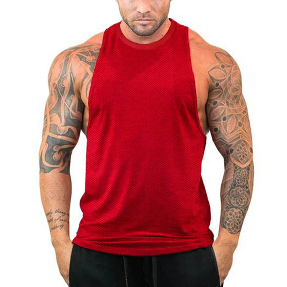 

For Bodybuilding Bodybuilding Singlets Fitness Sport Vest Workout Regular Length Sleeveless Design Solid Color