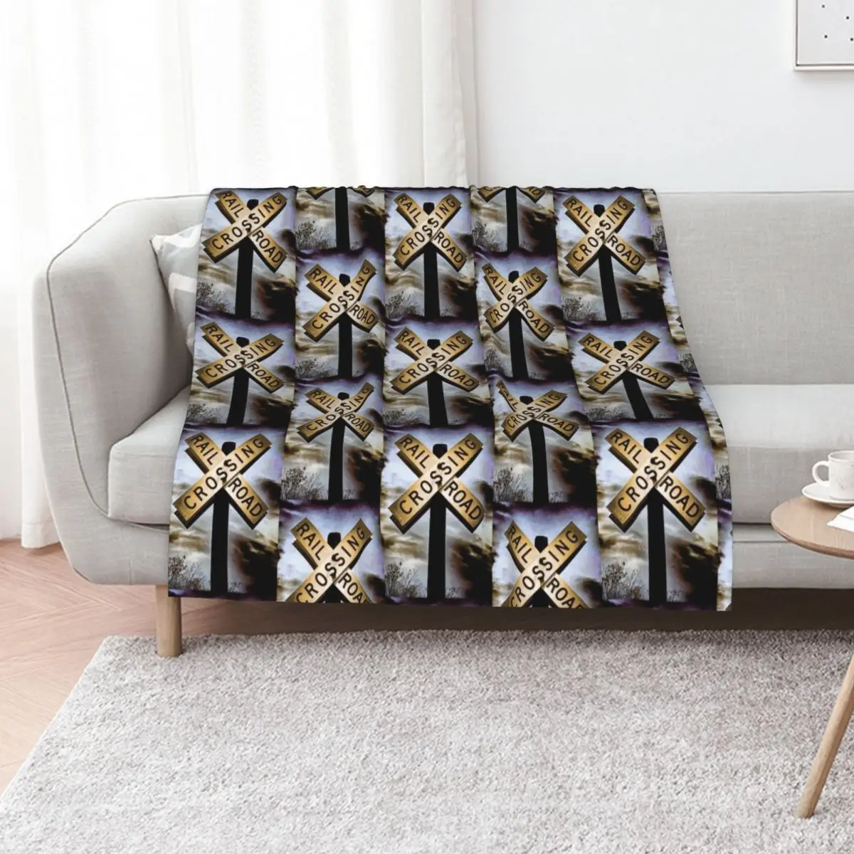 Railroad Crossing USA Throw Blanket Luxury Luxury Brand Picnic for babies Luxury Throw Decorative Beds Blankets