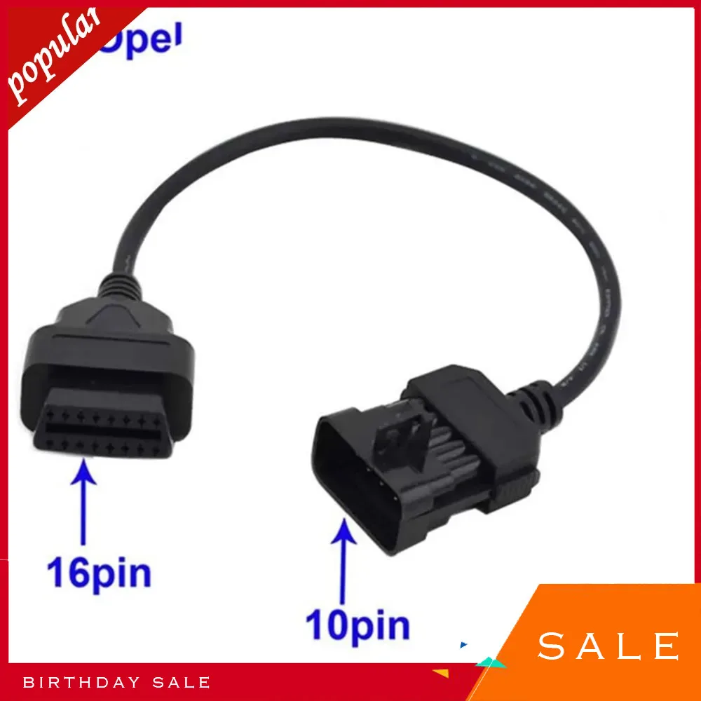 

For Opel Obd1 10 Pin To Obd2 16 Pin Stecker Diagnose Adapter Obd Cable