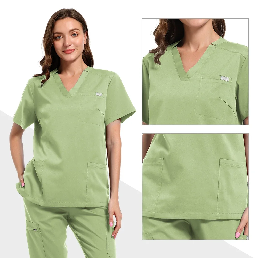 Hospital doctor's clinical surgery dental kit unisex pharmacy beauty salon nursing home nurse solid color evenly frosted uniform