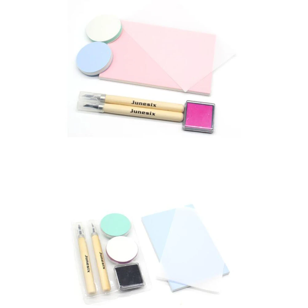 DIY Rubber Stamp Carving Kit Craft Tools Set for Stamps Bricks Lightweight Carving Learning Office Supplies