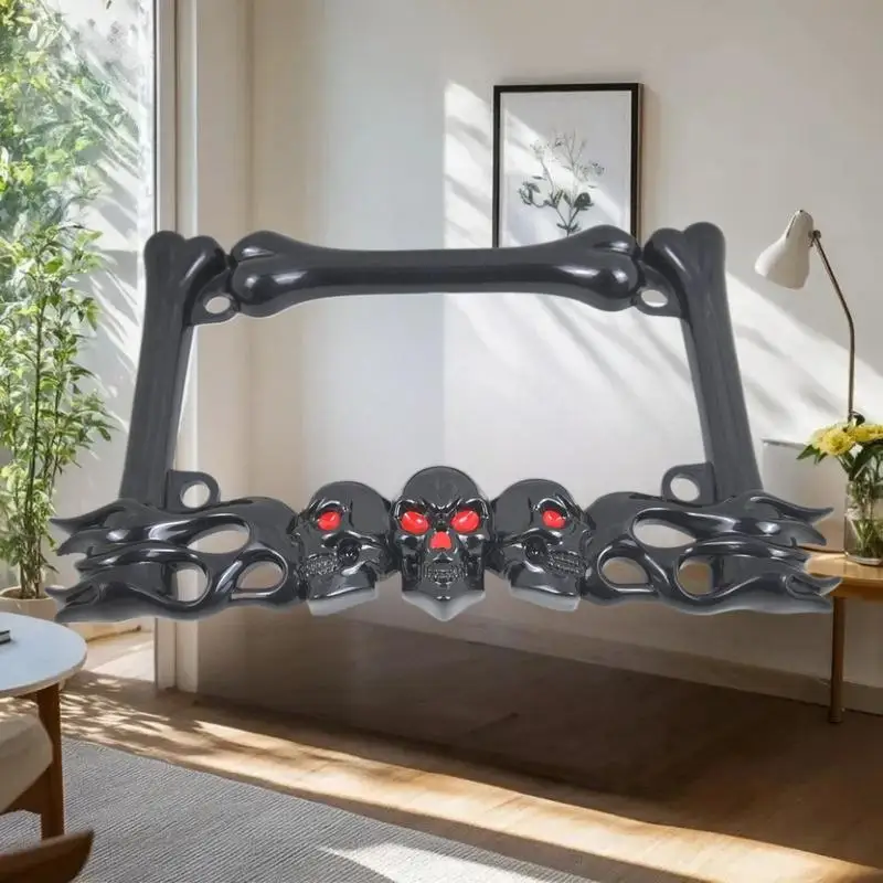 Bingkai Plat Nomor Kepala Tengkorak Plastik Berkualitas Tinggi untuk Skuter dan Sepeda Motor Sporty