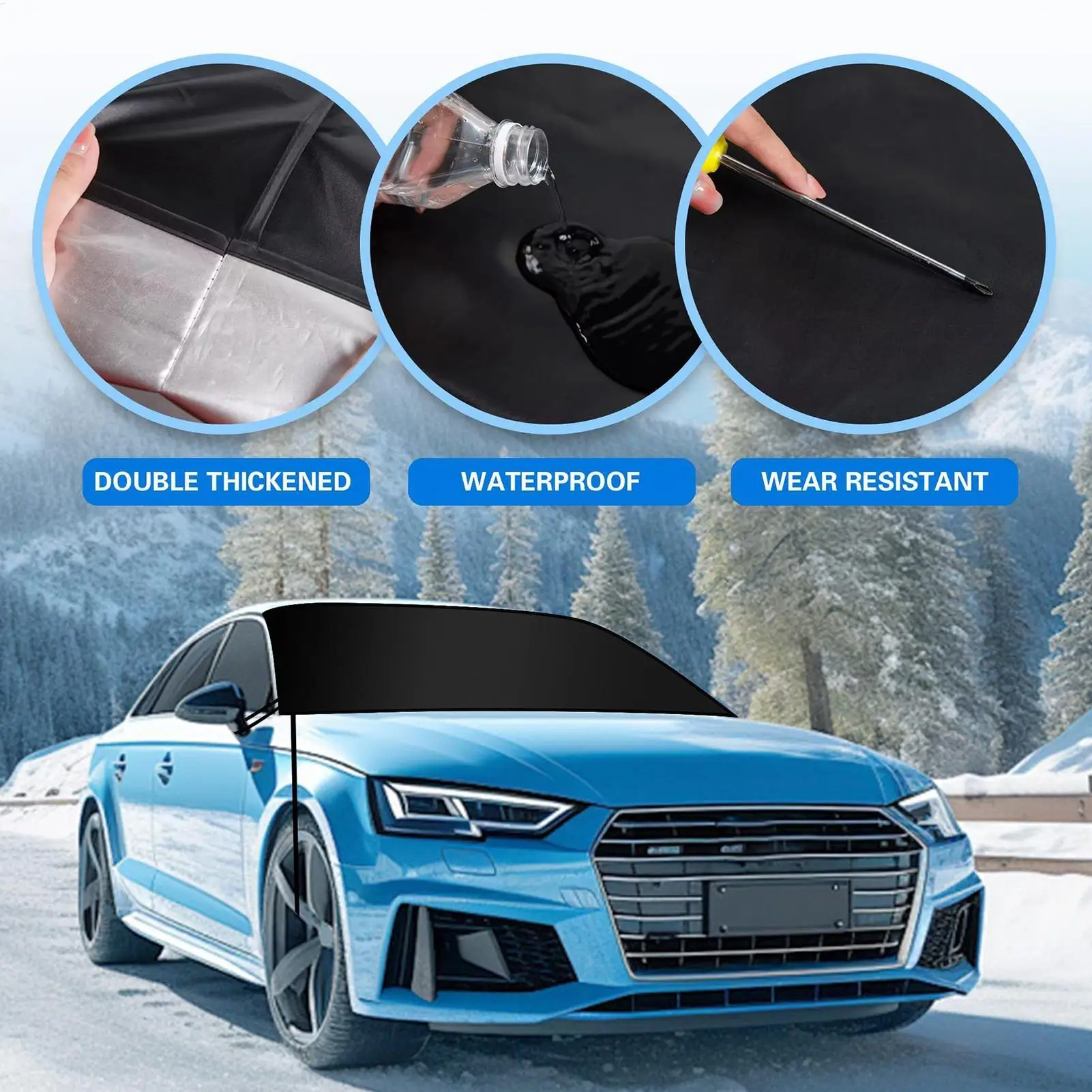 

Snow Windshield Cover For Car Oxford Cloth Windscreen Snow Protection Windshield UV Resistant Sunshade For Commuting Winter