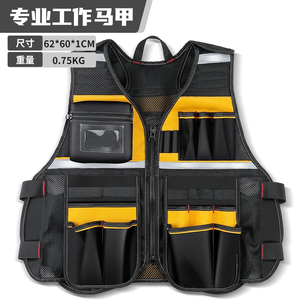 Imagem -02 - Multifuncional Ferramenta Vest Bolsa Organizador Ferramentas Pouch Suporte do Martelo Chave de Fenda Chave Eletricista Carpintaria Pesca