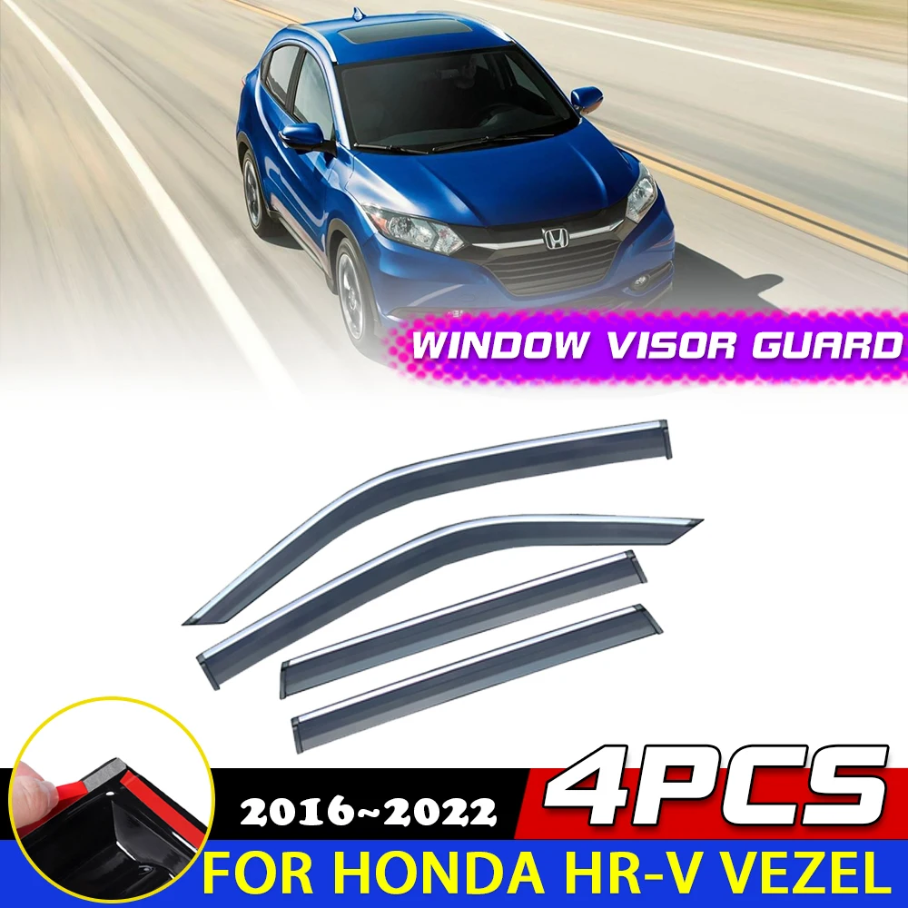 

Windows Door Visor for Honda HR-V HRV RU1 Vezel 2016~2022 Deflector Smoke Guards Cover Awnings Rain Eyebrow Sticker Accessories