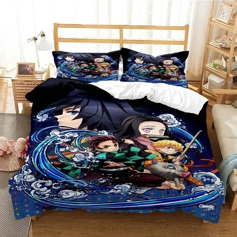 

3D Printed Anime Demon Slayer Duvet Cover Nezuko Tanjirou Bedding Set Double Twin Full Queen King Adult Kids Quilt Cover