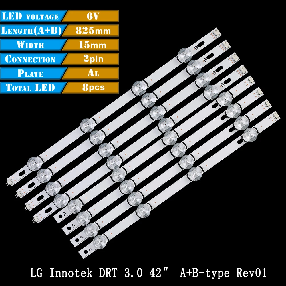 8pcs Led Backlight Strip for LIG 42" 42LB560 42LB5600 42LB5500 42LB5800 42LB DRT3.0 42lb5600 42lb5500 42lb5800