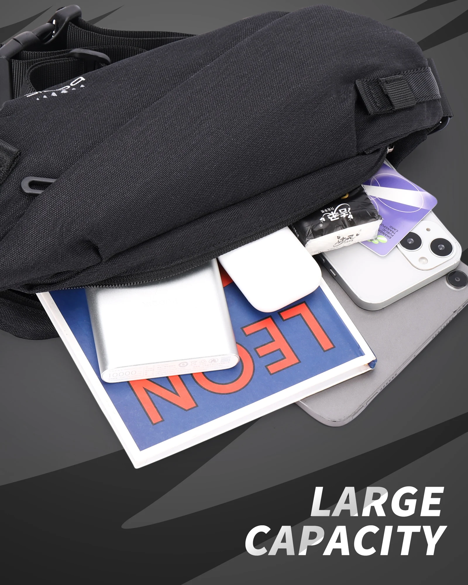 男性と女性のための防水ファニーパック,調節可能なストラップ付きウエストバッグ,クロスオーバーボディバッグ,旅行,スポーツ,ランニング,ファッション