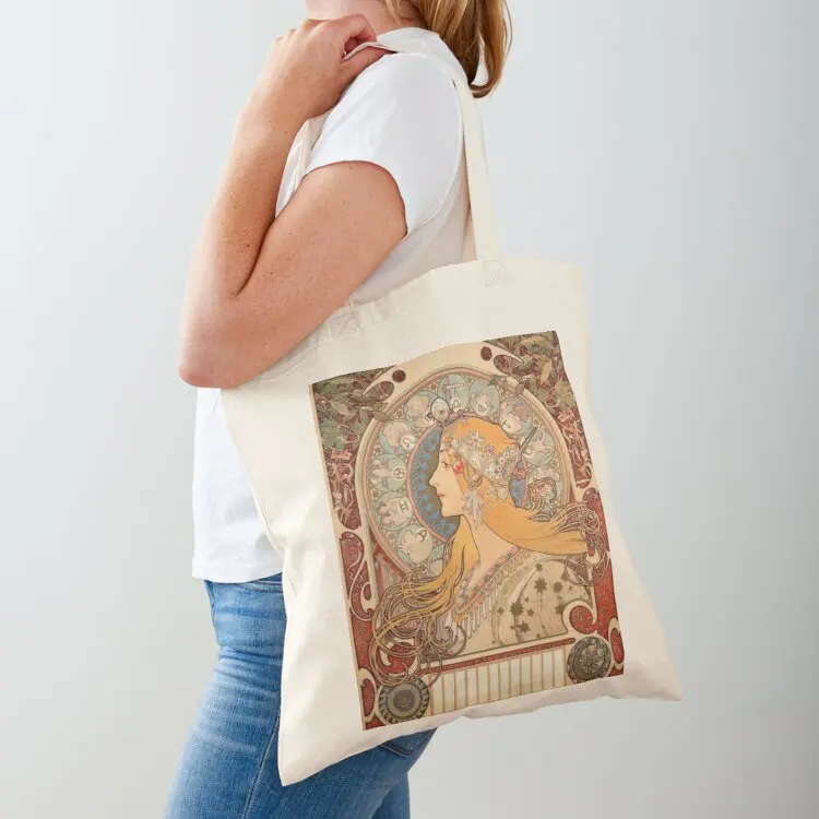 Alphonse Mucha Zodiac Tote Bag Shopping bags shopper bag women canvas handbag women bag