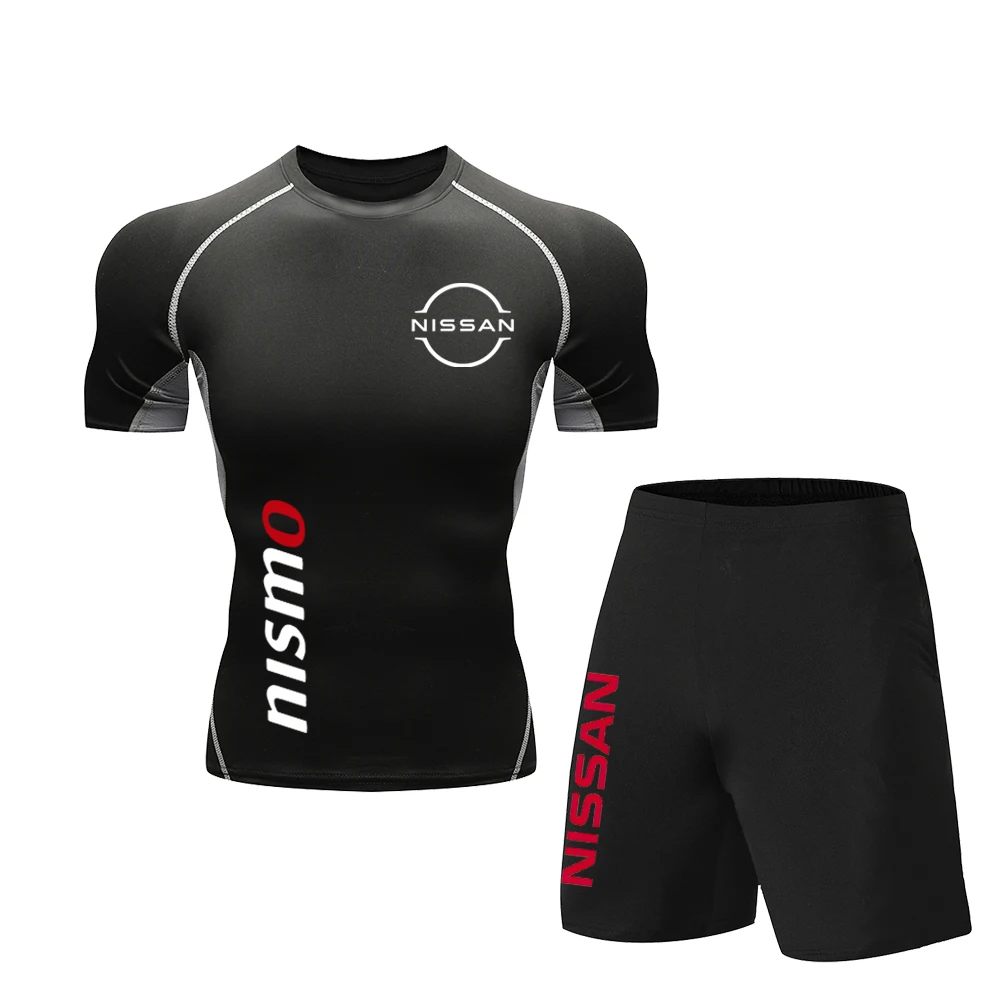 2025 Popular men's autumn fitness clothing set, NISSAN logo outdoor cycling sports outfit, Toyota brand fitness outfit