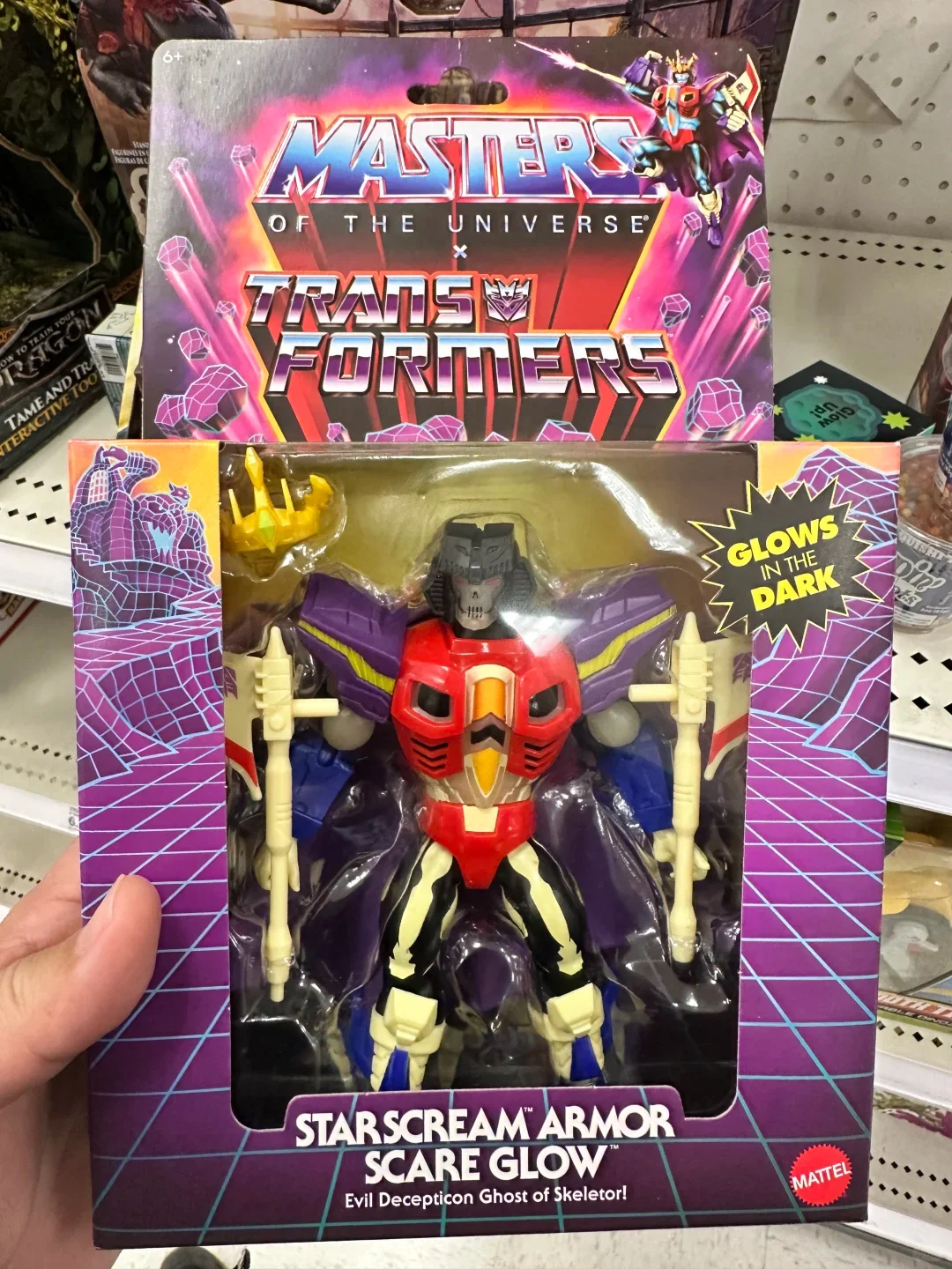 

In Stock Genuine Mattel Masters Of The Universe X Transformers Crossover Figure - He-Man Skeletor With Megatron Armor Model Toy