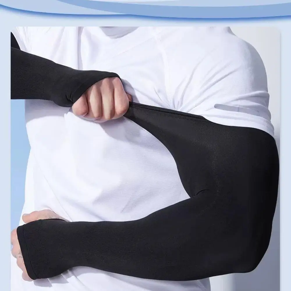 

Summer Fashion Unisex Cooling Arm Sleeves Cover Cycling UV Protection Ice Silk Sports Arm Sleeves Woman Men Fingerless Gloves