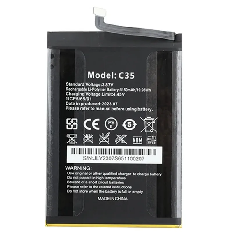 100% original new for OUKITEL C35 battery 5150mAh Long standby time High capacity for OUKITEL battery