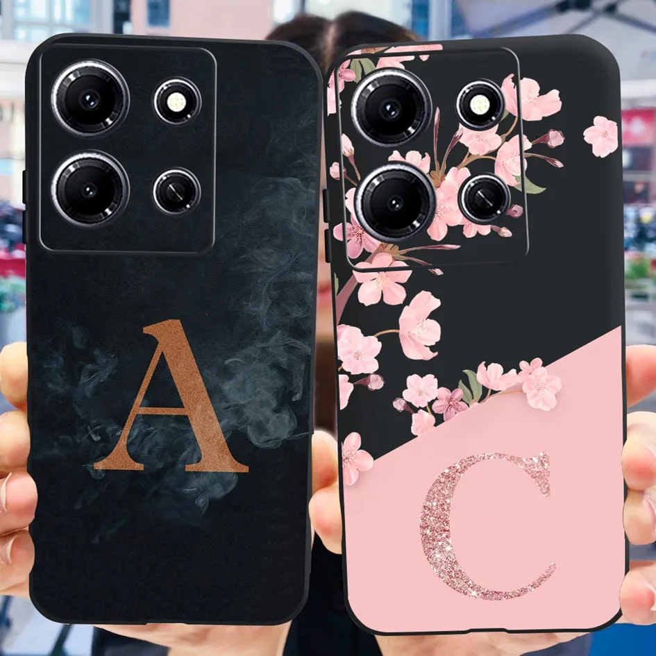 Per Infinix Note 30i custodia X6716 2023 Cover Fashion Flower Letters custodia morbida in silicone per Infinix Note 30 Pro Note30 5G Capa